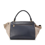 Suede Trapeze Satchel Black