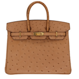 Hermes25cm Birkin Chai Ostrich Gold Hardware