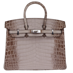 Hermes25cm Birkin Gris Cendre Matte Niloticus Crocodile Palladium Hardware