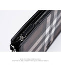 Luxury Burberry Check Leather Zipper Clutch Bag Brown