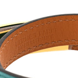 Hermes Epsom Rivale Double Tour Bracelet XS Bleu Paon