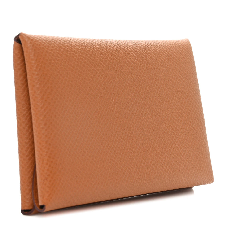 Hermes Epsom Calvi Duo Card Case Gold