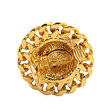 Chanel Gold Plated Coco Mark Matelassé Chain Earrings
