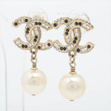 ITEM 21 - Chanel Large Coco Mark CC Piercing Earring Pearl and Diamontes
