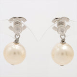 Chanel CC Pearl Drop Earrings Silver (Costume Jewellery)