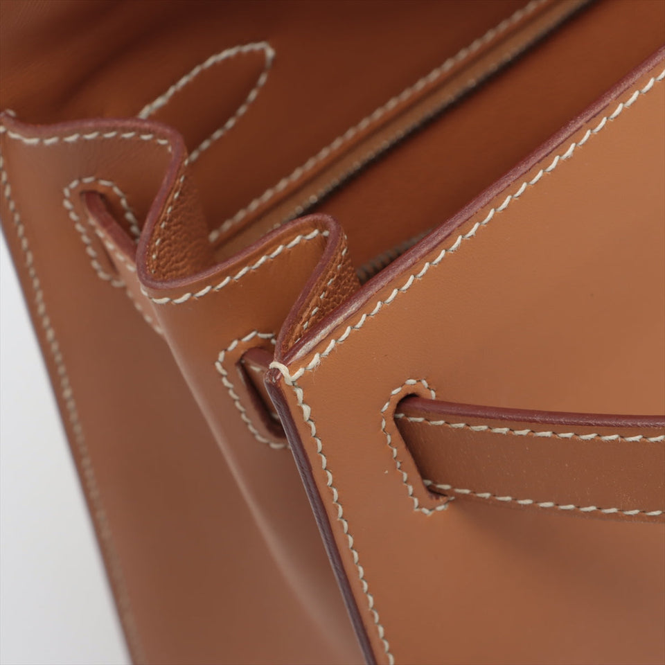 Hermes Kelly 28   Vache Natural - Stamp Square C