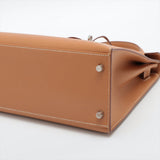 Hermes Kelly 28   Vache Natural - Stamp Square C