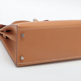 Hermes Kelly 28   Vache Natural - Stamp Square C