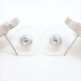 Chanel Coco Logo Silver Rhinestone Earrings Costume Jewellery