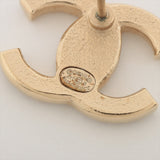 Chanel Coco Logo Gold Rhinestone Earrings Costume Jewellery