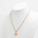 Christian Dior Round Pendant Rhinestone Gold Necklace Costume Jewellery