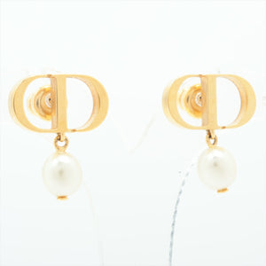 Christian Dior CD Petit Pearl Gold Earrings Costume Jewellery