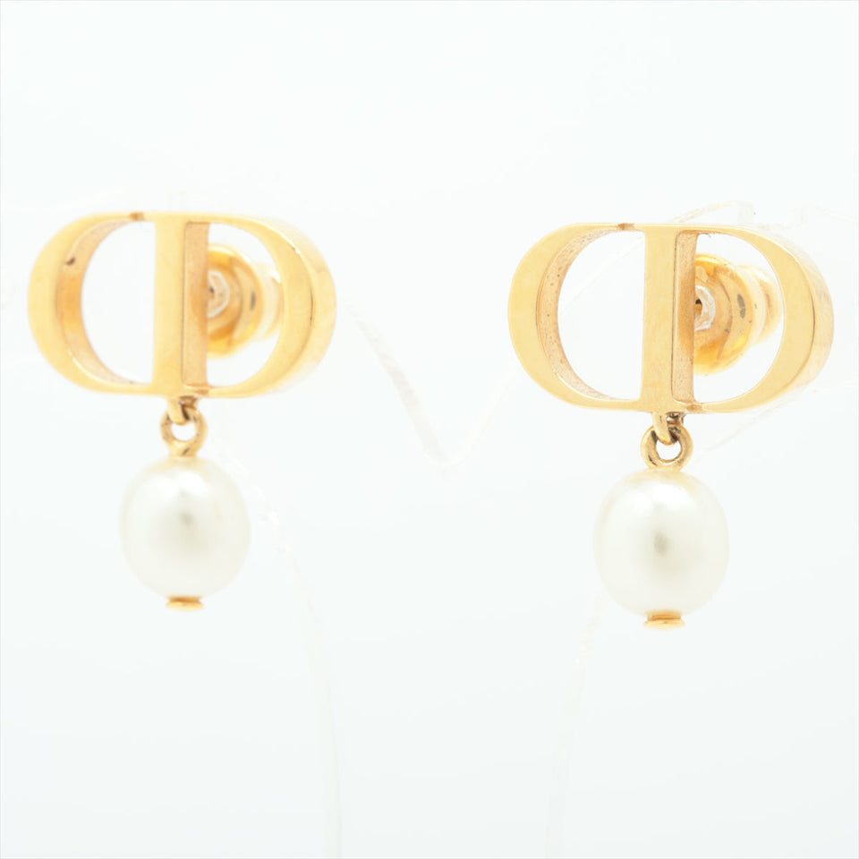Christian Dior CD Petit Pearl Gold Earrings Costume Jewellery