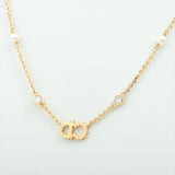 Christian Dior Clair De Lune Gold Pearl Rhinestone Necklace Costume Jewellery