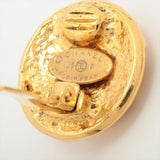 Chanel Vintage Coco Round Clip On Earrings Costume Jewellery