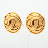 Chanel Vintage Coco Round Clip On Earrings Costume Jewellery