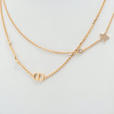 Christian Dior CD Star Rhinestone Gold Necklace Costume Jewellery