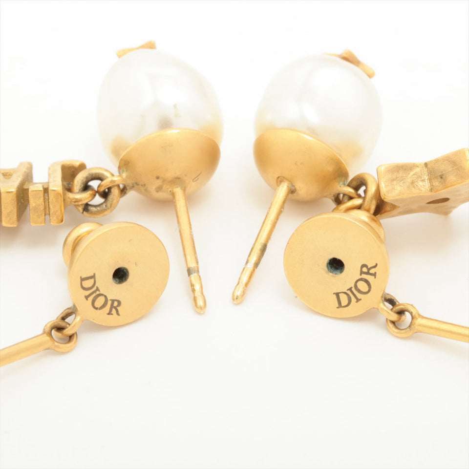 Christian Dior J'ADior Star Gold Pearl Drop Earrings Costume Jewellery