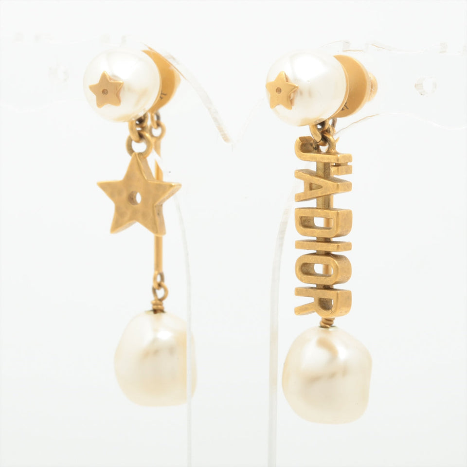 Christian Dior J'ADior Star Gold Pearl Drop Earrings Costume Jewellery