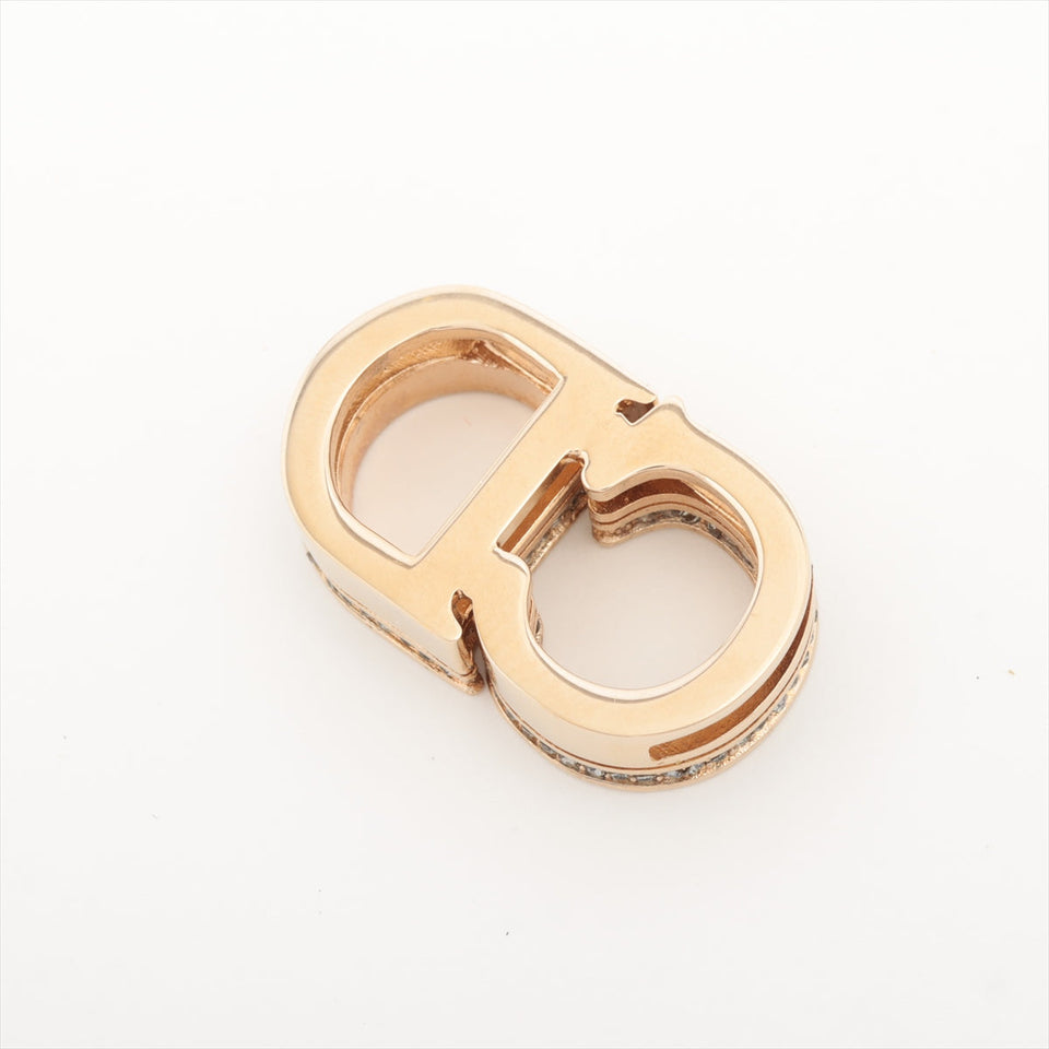 Dior CD Logo Rhinestone Gold Scarf Ring