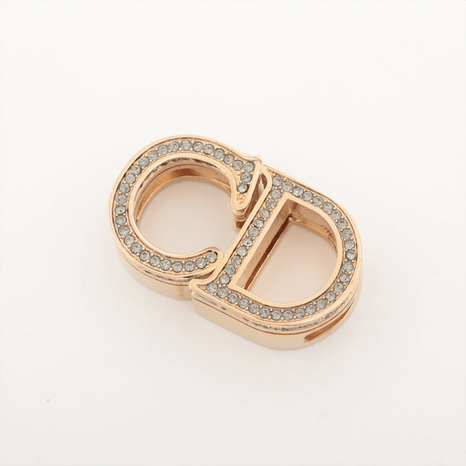 Dior CD Logo Rhinestone Gold Scarf Ring