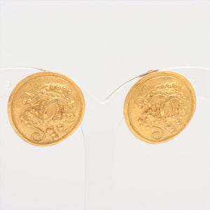 Chanel Coco Logo Gold Clip On Earrings Costume Jewellery