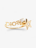 Christian Dior Star Logo Earrings Gold Base Metal