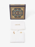 Christian Dior Star Logo Earrings Gold Base Metal