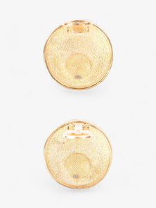 Christian Dior CD Logo Clip On Earrings Gold Base Metal