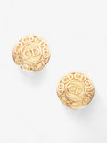Christian Dior CD Logo Clip On Earrings Gold Base Metal