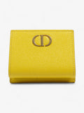 Christian Dior 30 Montaigne Compact Wallet Yellow Leather