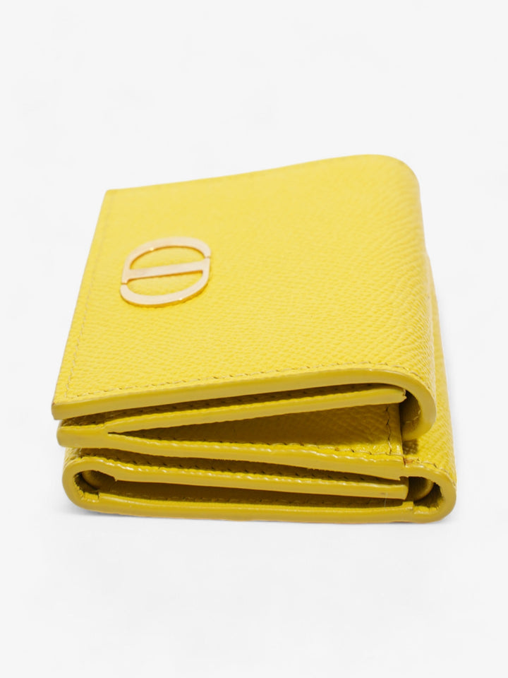 Christian Dior 30 Montaigne Compact Wallet Yellow Leather
