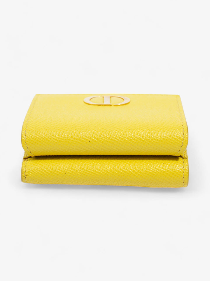 Christian Dior 30 Montaigne Compact Wallet Yellow Leather