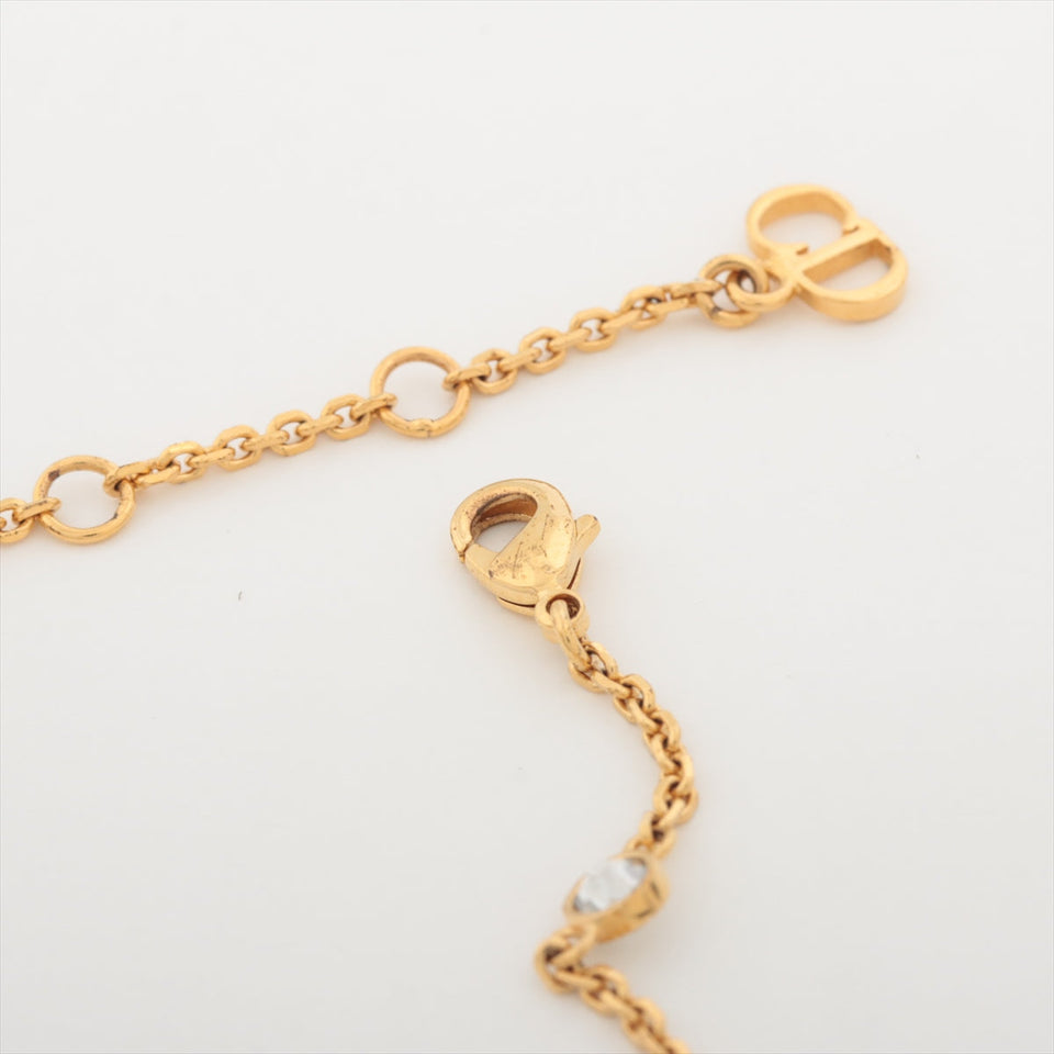 Dior Petit CD Yellow Gold Rhinestone/Pearl Bracelet Costume Jewellery