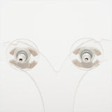 Chanel Coco Logo Rhinestone Silver Stud Earrings Costume Jewellery