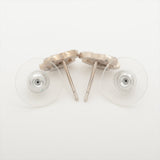 Chanel Coco Logo Rhinestone Silver Stud Earrings Costume Jewellery