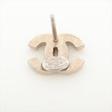Chanel Coco Logo Rhinestone Silver Stud Earrings Costume Jewellery