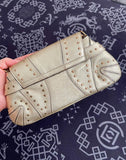 Gucci Horsebit 1955 Chain Bag Pearlescent Gold Leather and Gold Studs