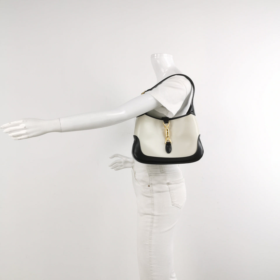 Gucci Jackie 1961 Small Black and White Leather Bag