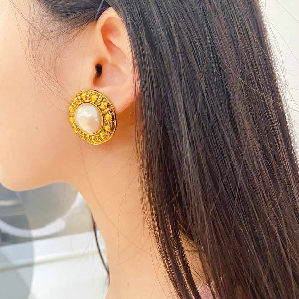 Chanel pearl earrings