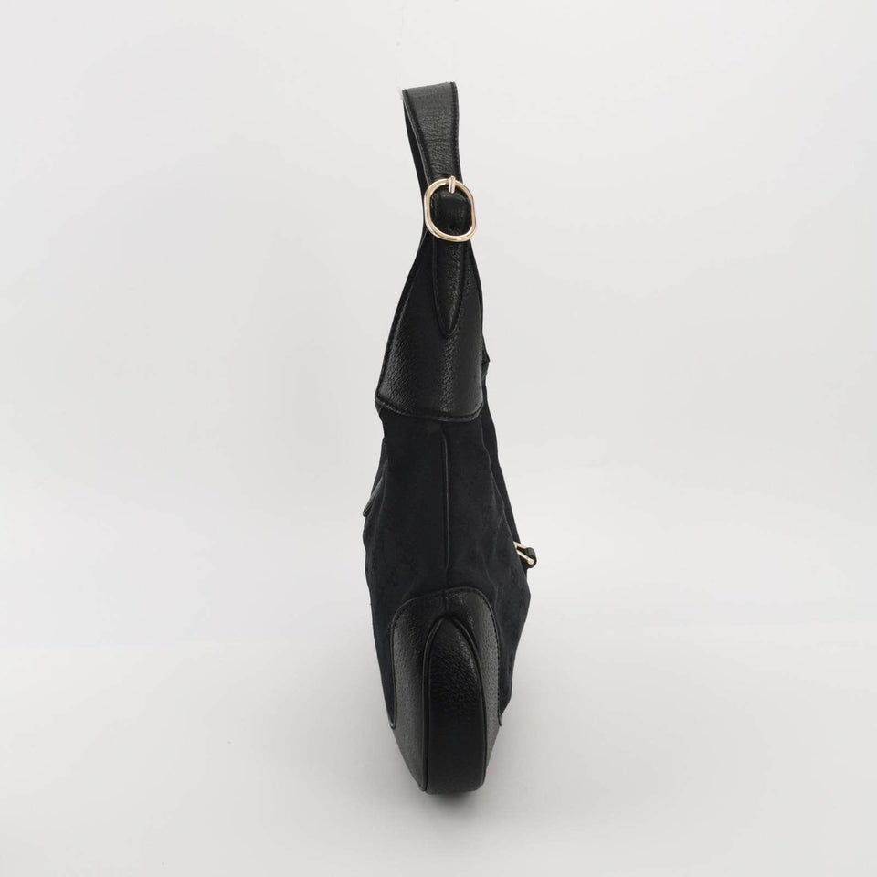 Gucci Jackie 1961 Small Monogram Canvas and Leather Bag Black