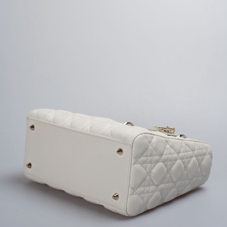 Christian Dior White Lady Dior Medium Bag