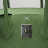 Hermes Birkin 30cm Sellier Bag In Vert Avocado Green Epsom Leather With Palladium Hardware