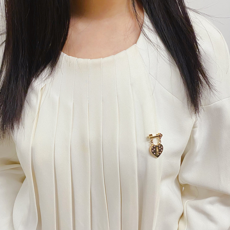 Chanel Love heart crystal Brooch