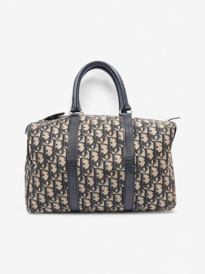 Christian Dior Boston Bag Navy Blue Canvas