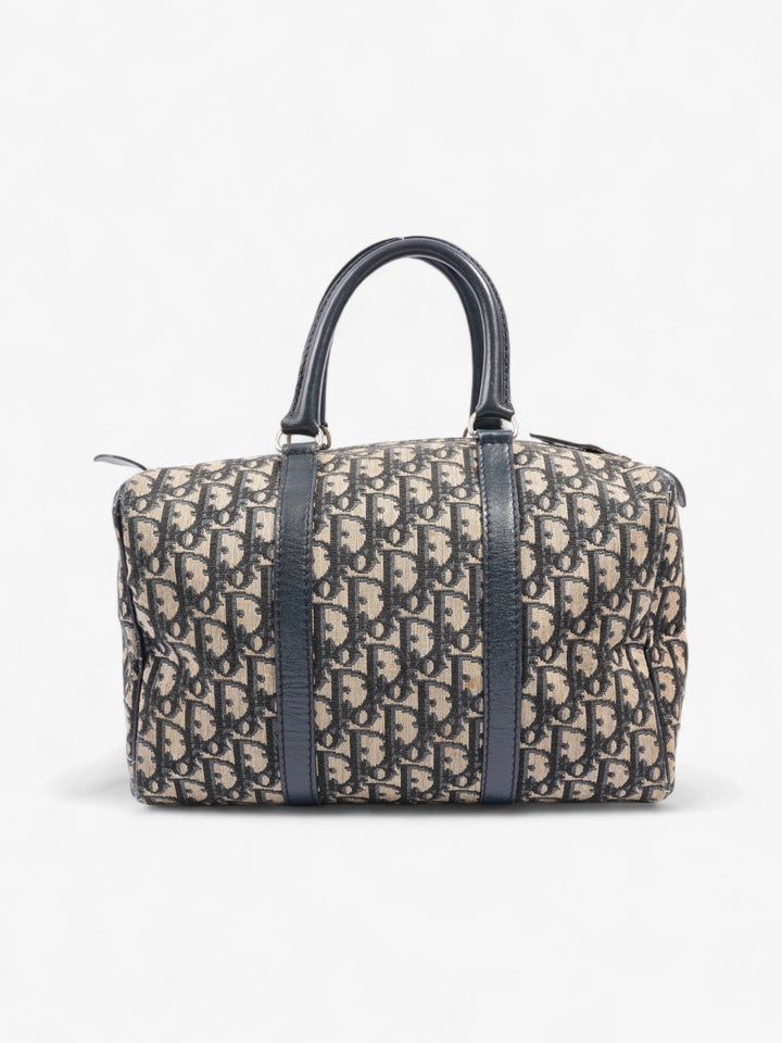 Christian Dior Boston Bag Navy Blue Canvas