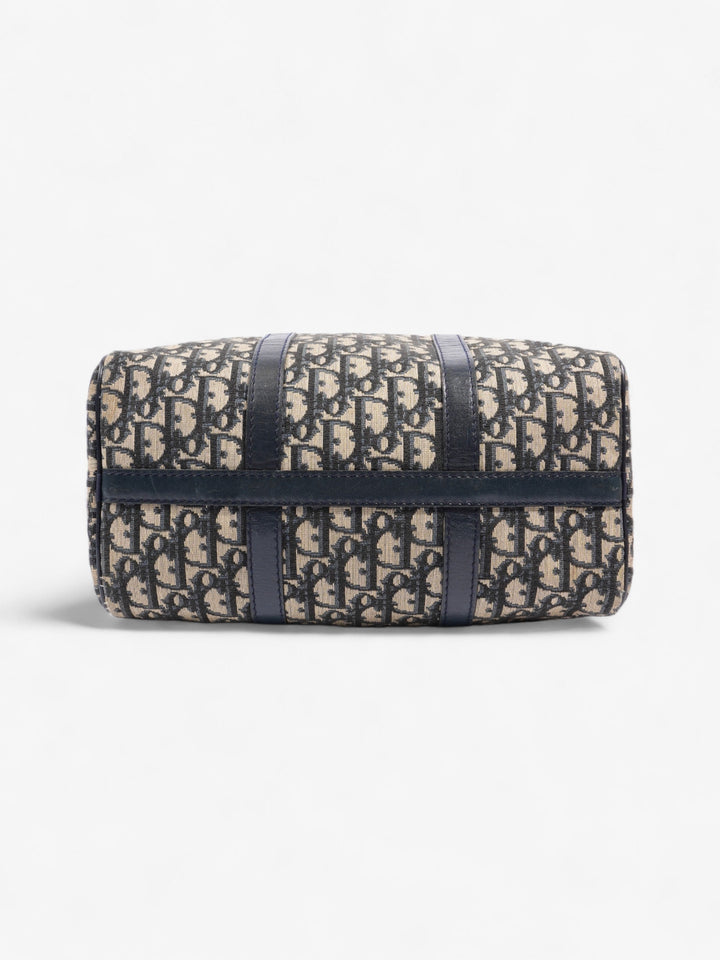 Christian Dior Boston Bag Navy Blue Canvas