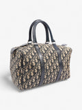 Christian Dior Boston Bag Navy Blue Canvas