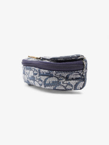 Christian Dior Trotter Saddle Pouch Blue Oblique Cotton