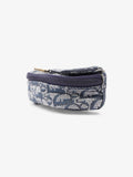 Christian Dior Trotter Saddle Pouch Blue Oblique Cotton
